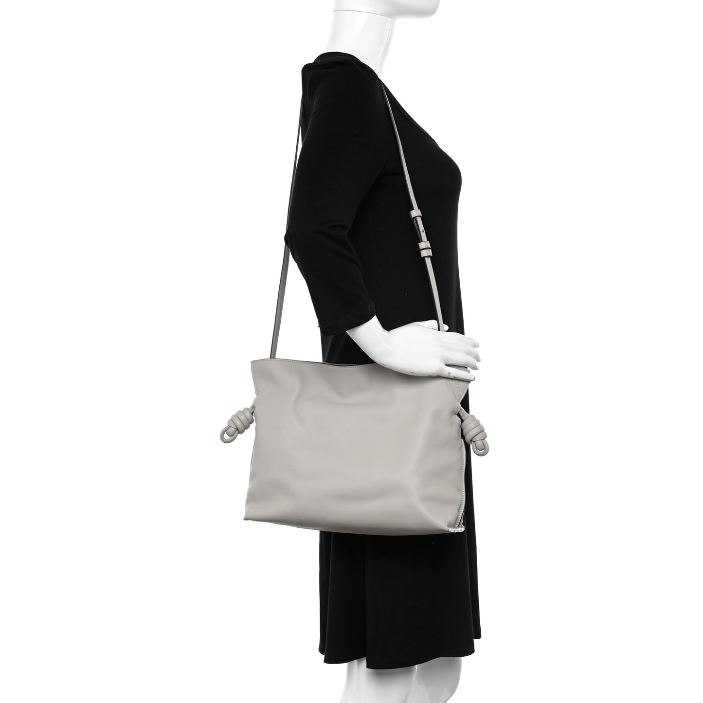 Nappa Medium Flamenco Knot Bag Ghost