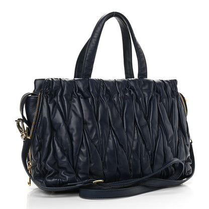Miu Miu Nappa Matelasse Bauletto Top Handle Bleuette 3 of 9