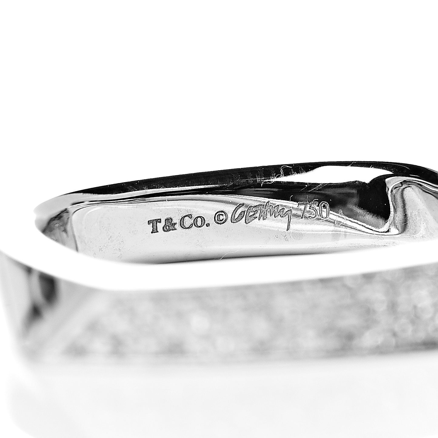 18K White Gold Diamond Frank Gehry Torque Ring 48 4.5