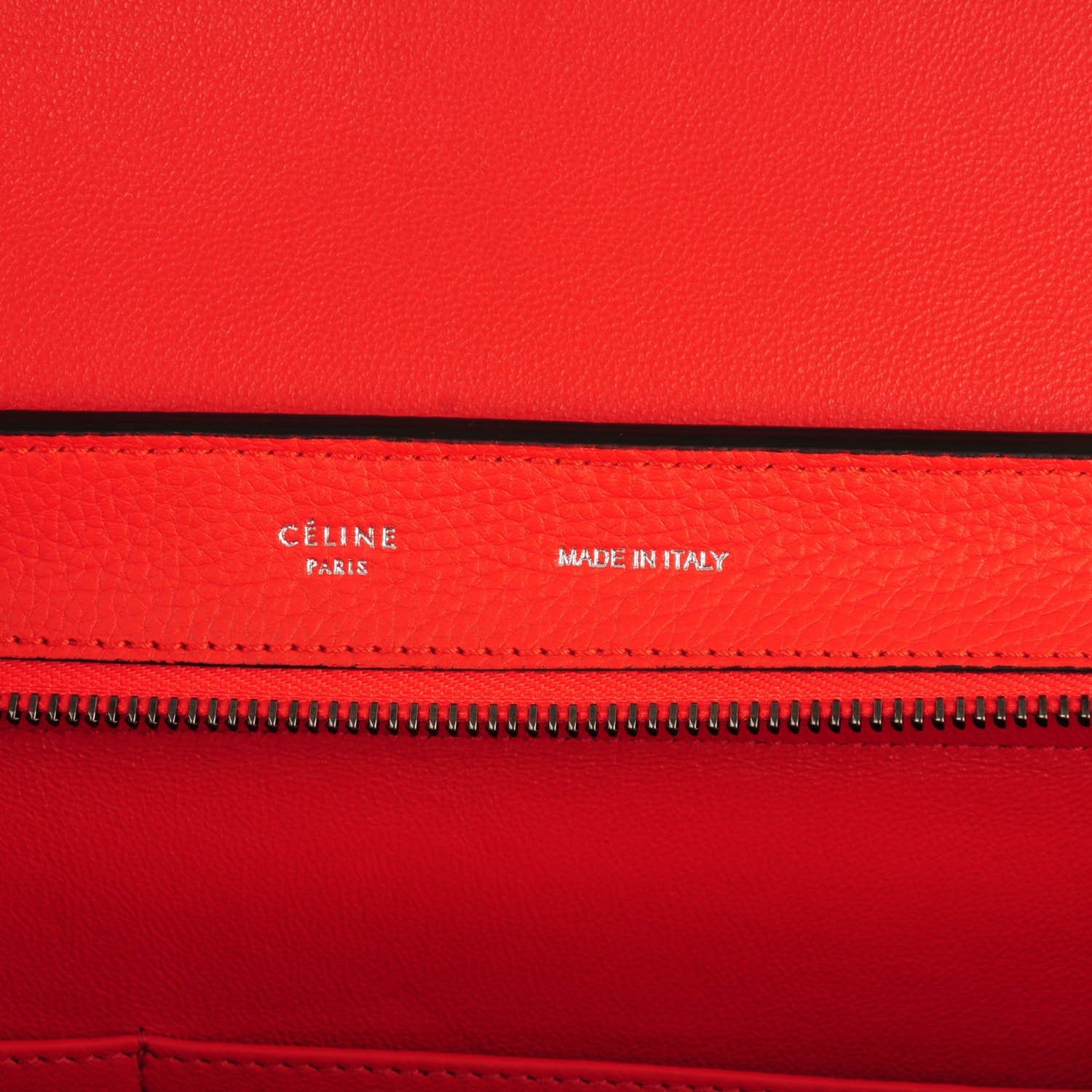 Celine Drummed Calfskin Suede Medium Trapeze Vermillion 6 of 7