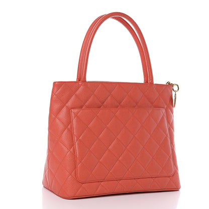 Chanel Caviar Quilted Medallion Tote Orange 2 of 11