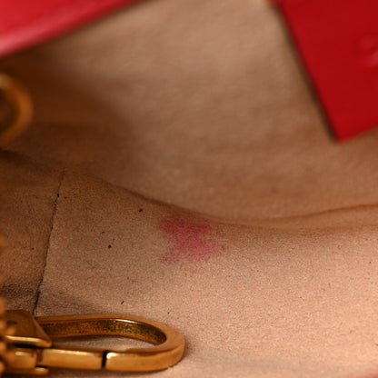 Gucci Calfskin Matelasse Super Mini GG Marmont Shoulder Bag Hibiscus Red 8 of 10