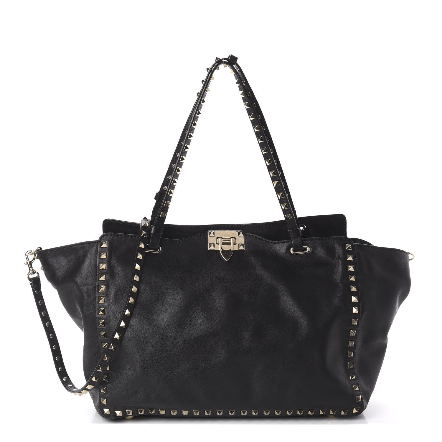 Valentino Garavani Vitello Medium Rockstud Tote Black 1 of 7