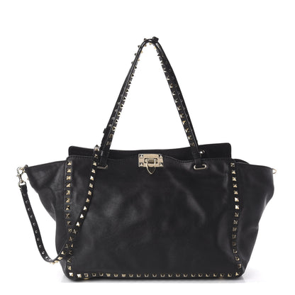 Valentino Garavani Vitello Medium Rockstud Tote Black 1 of 7