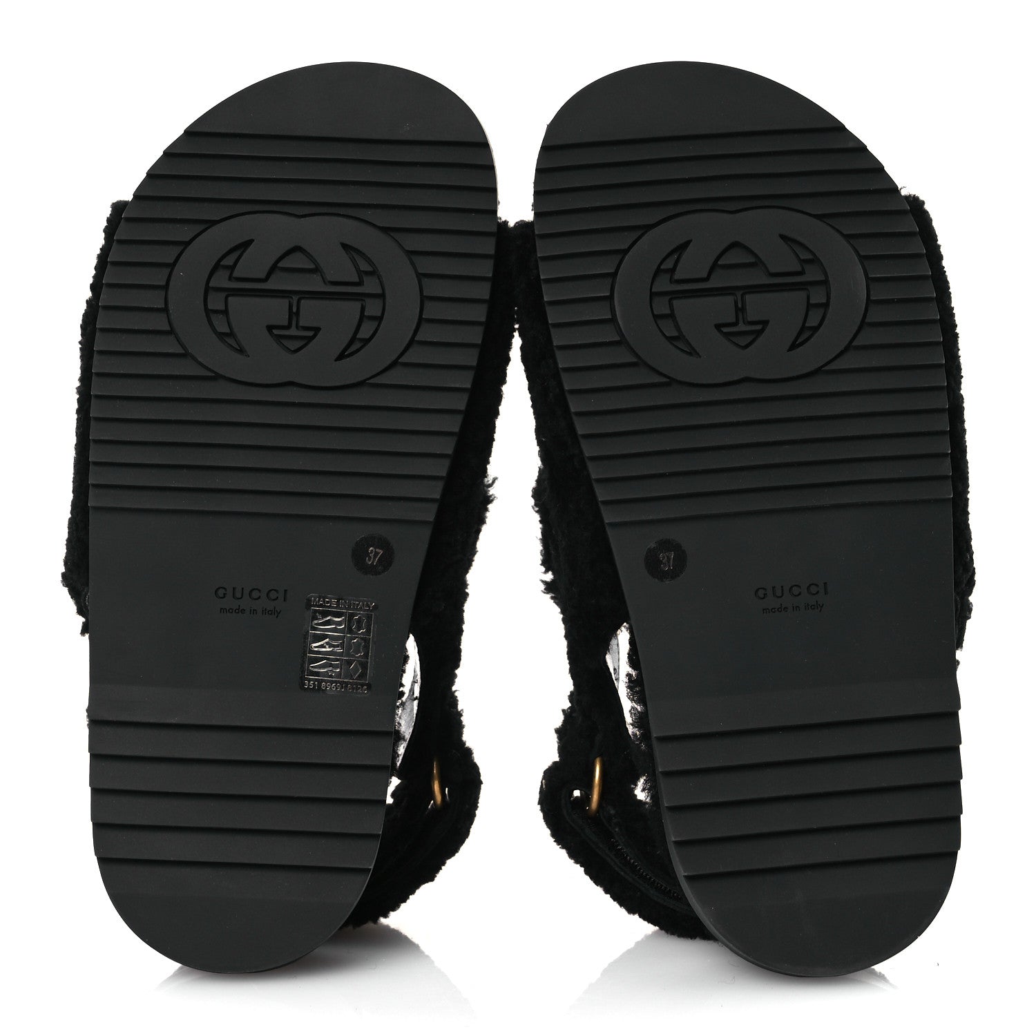 Gucci Merino Wool Interlocking G Dad Sandals 37 Black 7 of 12