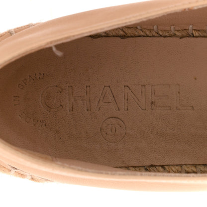 Chanel Lambskin CC Espadrilles 36 Beige Black 7 of 12