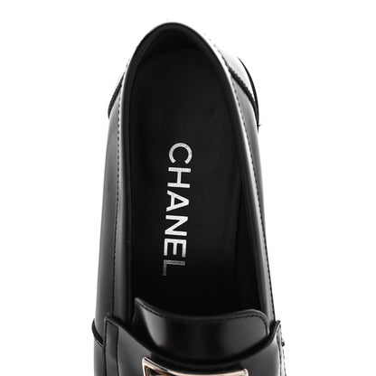 Chanel Calfskin Metal CC Loafers 36.5 Black 7 of 9