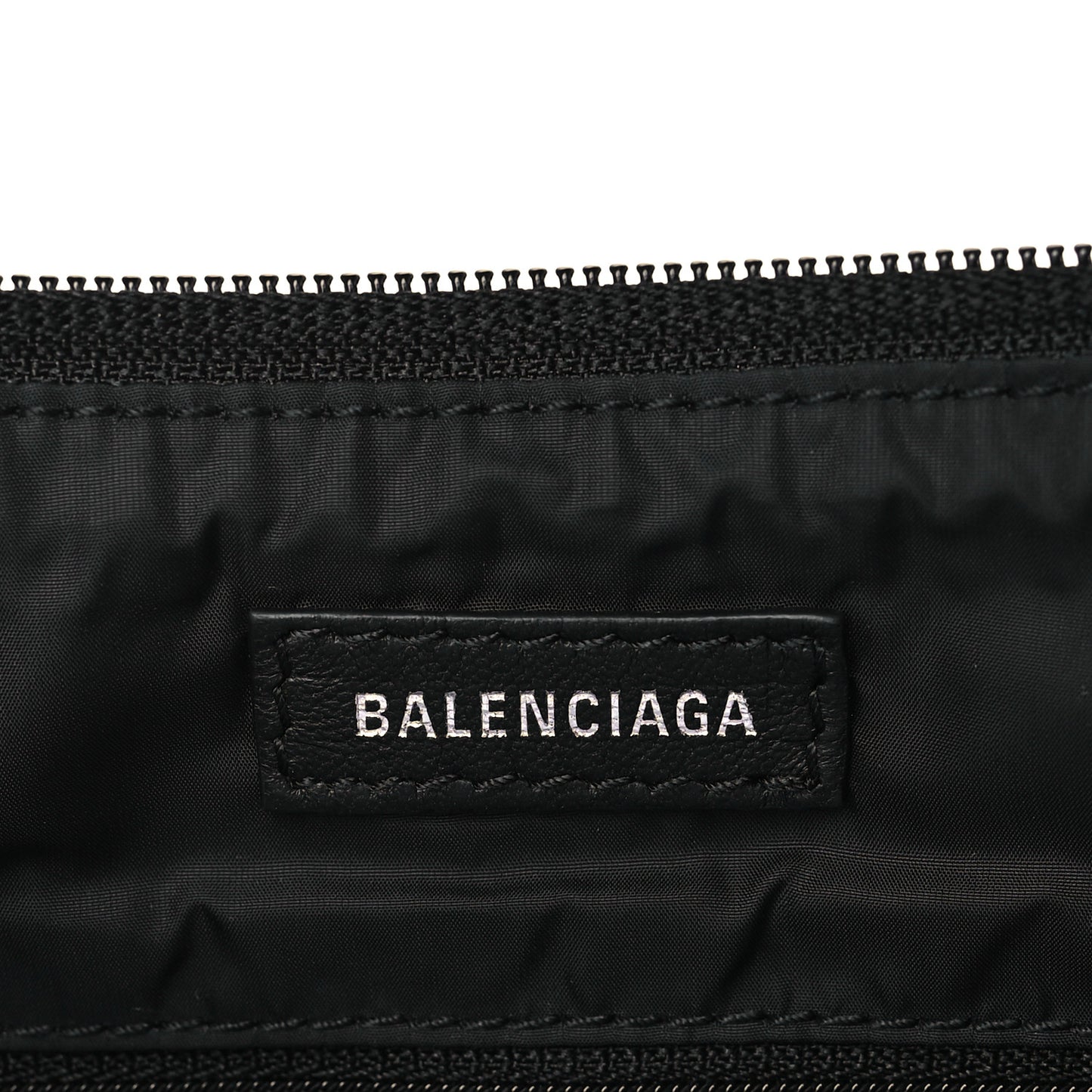 Recycled Sport Nylon Logo Embroidered Wheel Sling Bag Black White