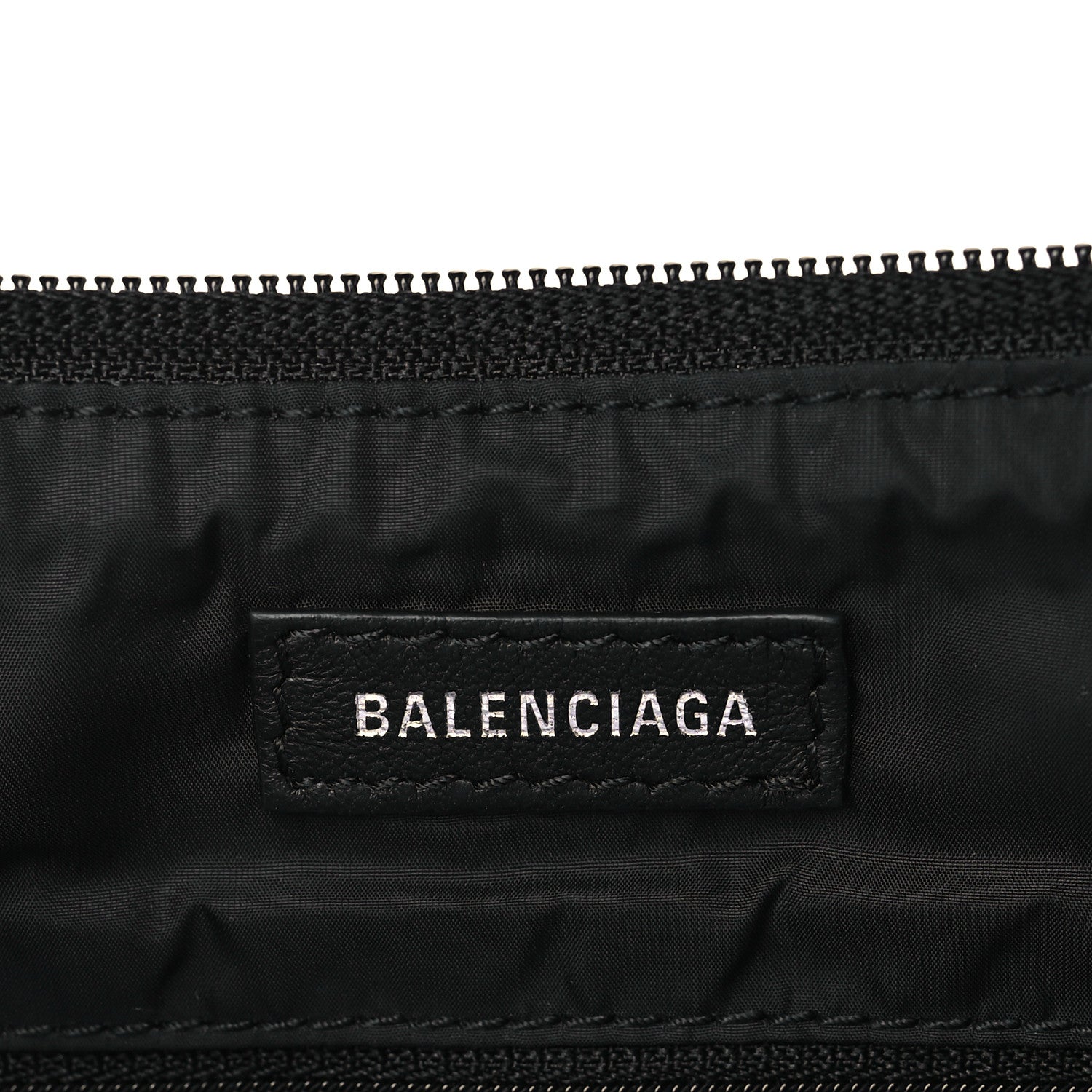 Balenciaga Recycled Sport Nylon Logo Embroidered Wheel Sling Bag Black White 5 of 5