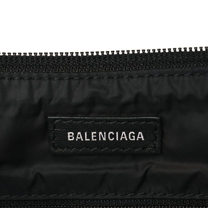 Balenciaga Recycled Sport Nylon Logo Embroidered Wheel Sling Bag Black White 5 of 5