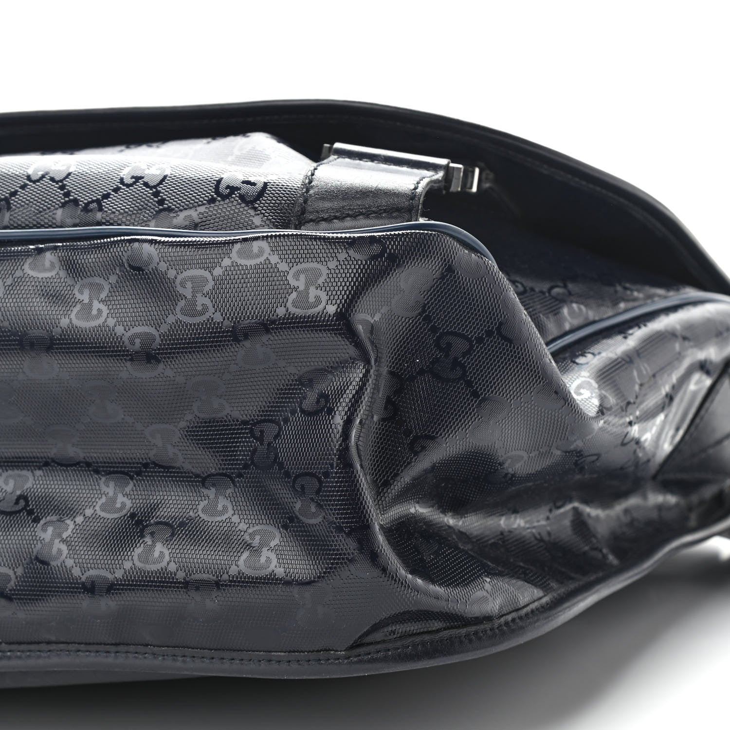 Gucci Imprime Monogram Large Double Buckle Flap Messenger Bag Black 11 of 11