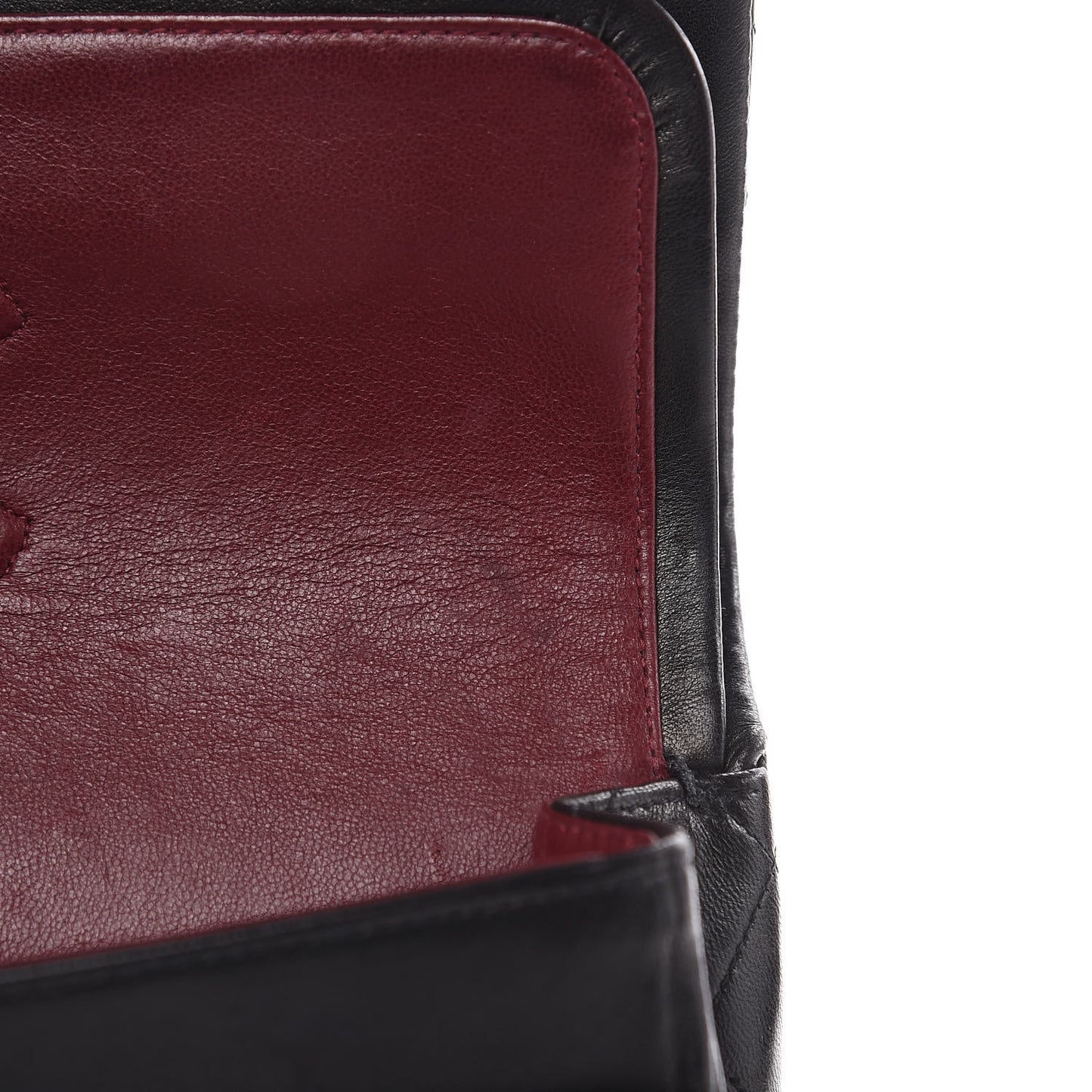 Lambskin Quilted Medium Double Flap Black