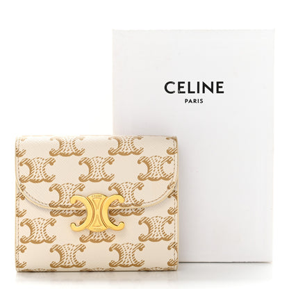 Celine Triomphe Canvas Small Triomphe Wallet White 15 of 15