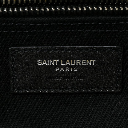 Saint Laurent Linen Calfskin Rive Gauche Tote Black 6 of 19