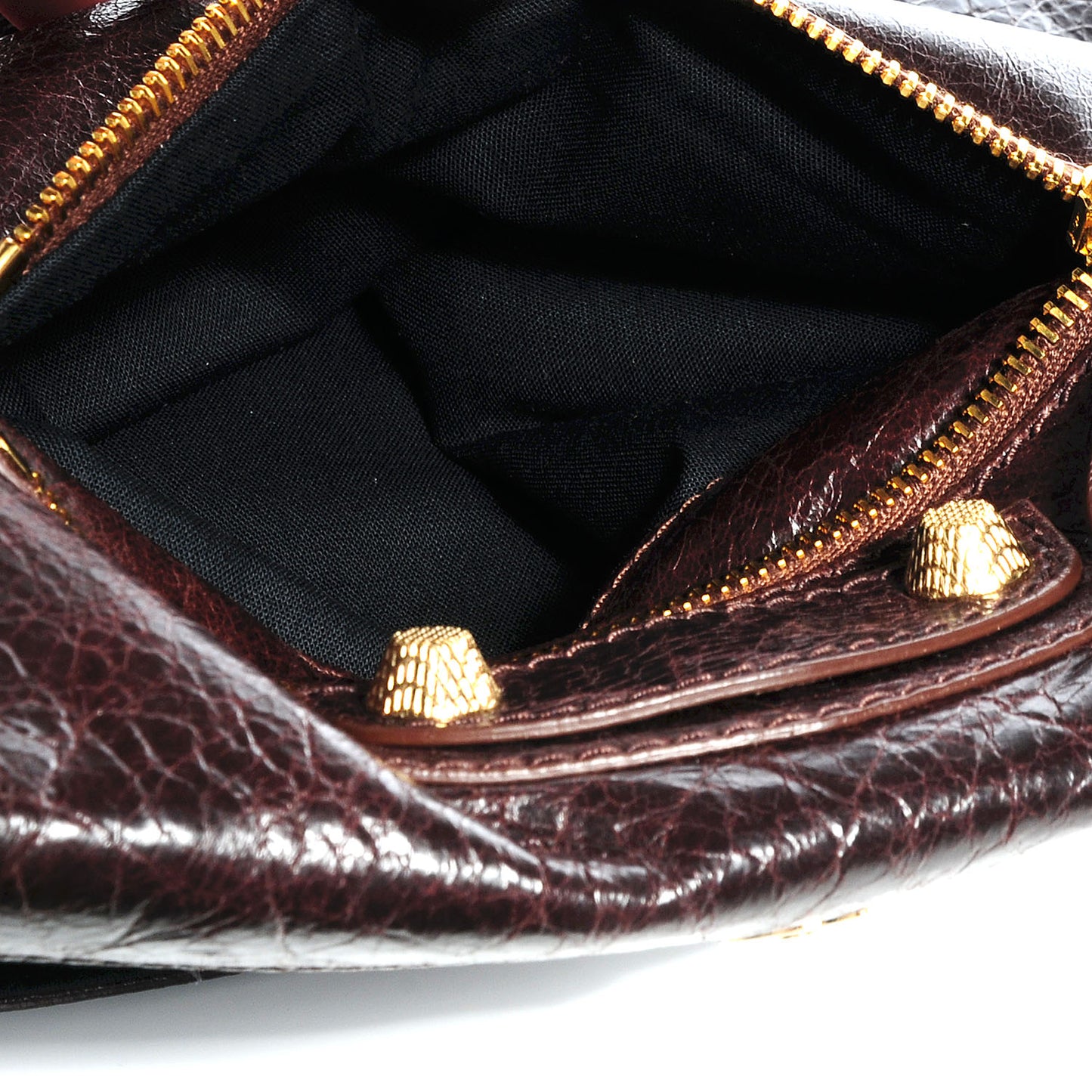 Agneau Giant 12 Gold Hardware Envelope Strap Clutch Cigare Fonce