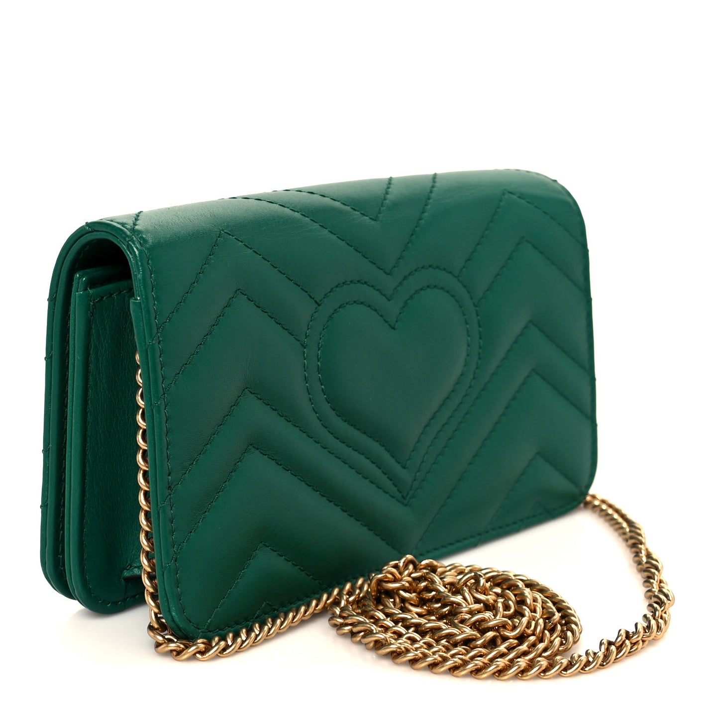 Calfskin Matelasse GG Marmont Mini Bag Emerald Green