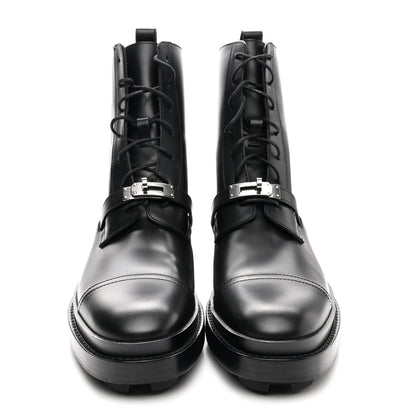 Hermes Glossed Calfskin Funk Ankle Boots 41 Black 2 of 10