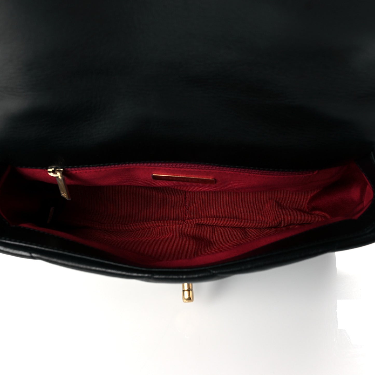 Shiny Goatskin Quilted Medium Chanel 19 Flap Black