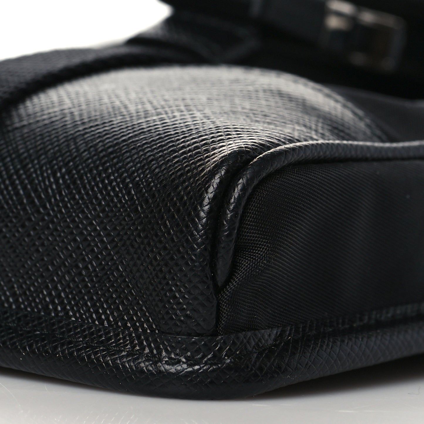Tessuto Nylon Saffiano Phone Case Crossbody Black
