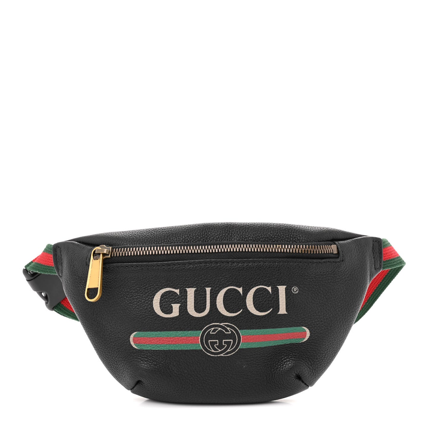Grained Calfskin Small Logo Belt Bag Black