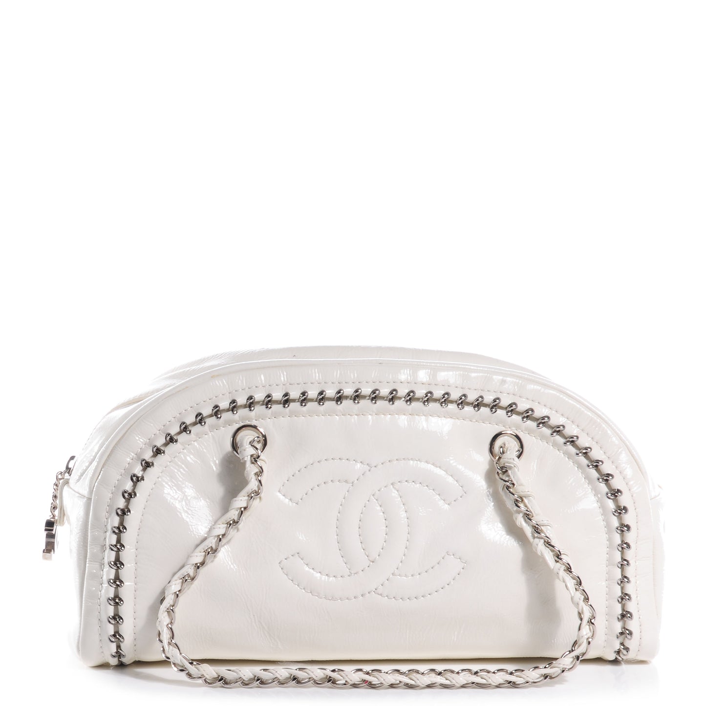 Patent Luxe Ligne Medium Bowler White