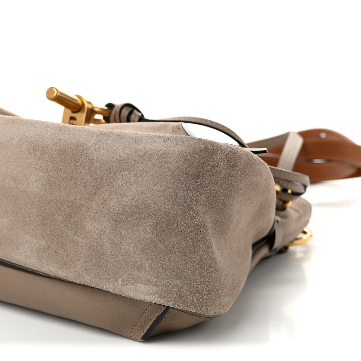 Chloe Suede Calfskin Small Lexa Shoulder Bag Motty Grey 10 of 10