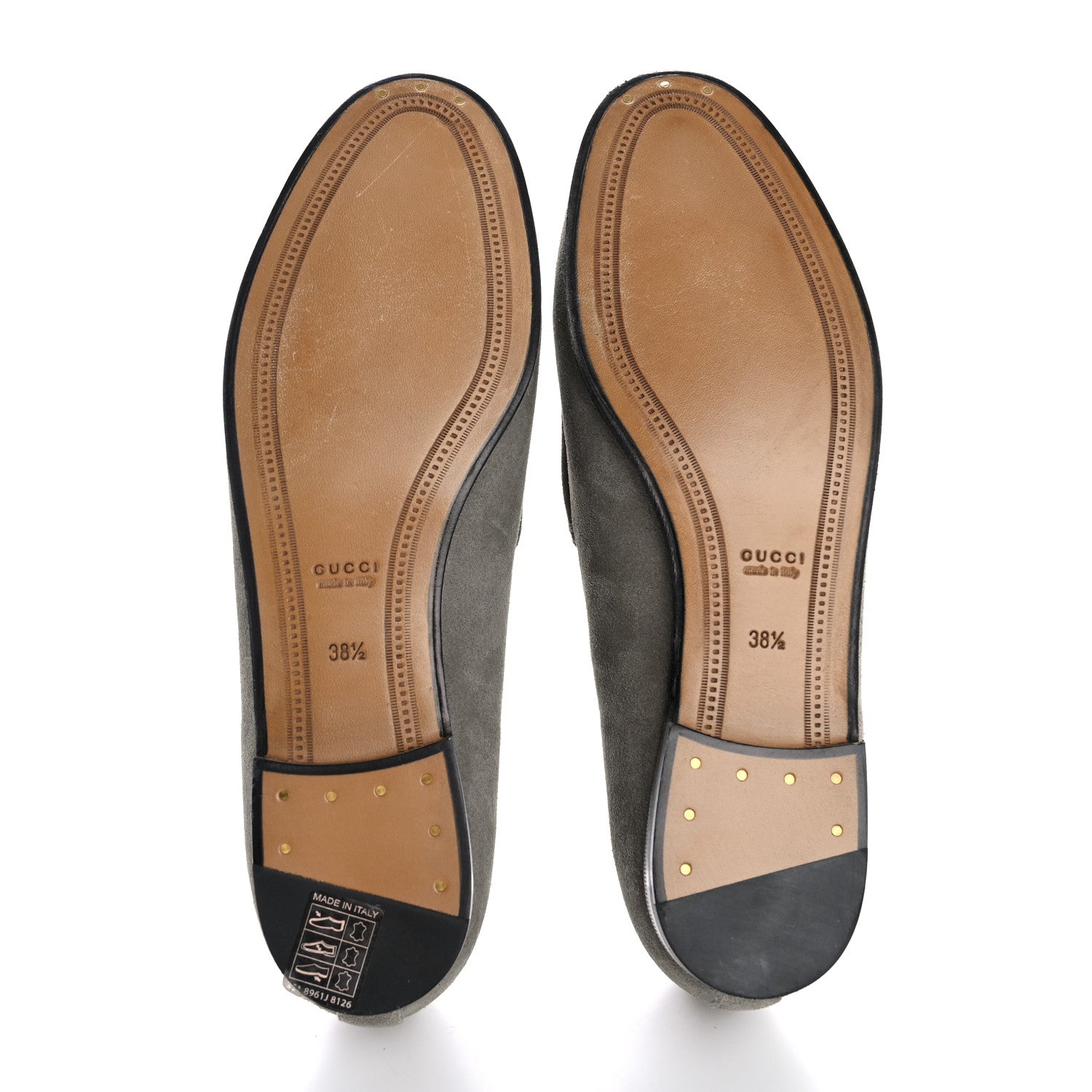 Gucci Suede Horsebit Womens Jordaan Loafers 38.5 New Fango 6 of 12