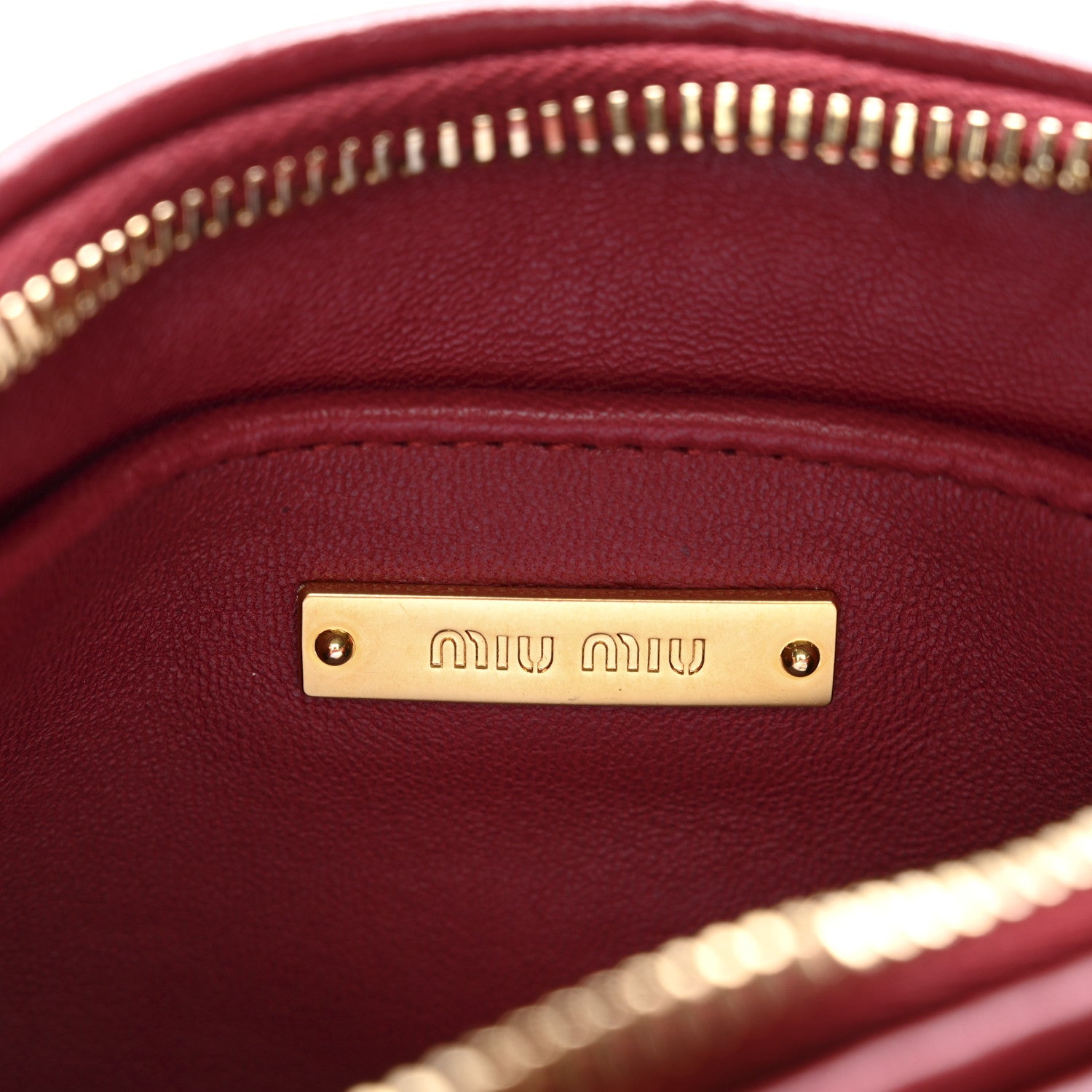Miu Miu Nappa Matelasse Double Zip Crossbody Rubino 7 of 10
