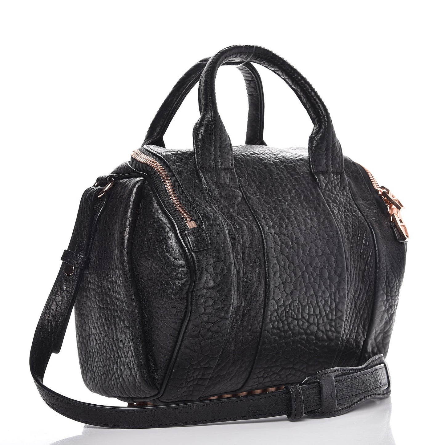 Pebbled Lambskin Rockie Black Rose Gold Hardware