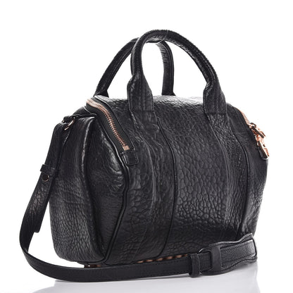 Alexander Wang Pebbled Lambskin Rockie Black Rose Gold Hardware 3 of 9