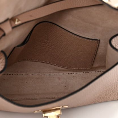 Valentino Garavani Pebbled Calfskin Medium Rockstud Flip Lock Crossbody Bag Poudre 5 of 14