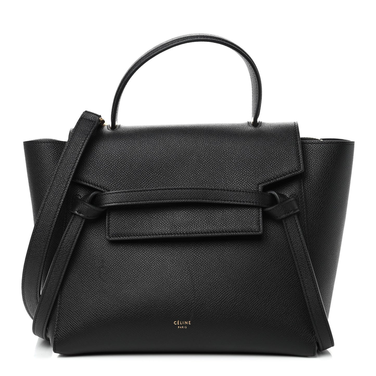 Grained Calfskin Micro Belt Bag Black