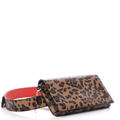 Christian Louboutin Calfskin Empire Leopard Print Boudoir Chain Wallet Caramel 3 of 6