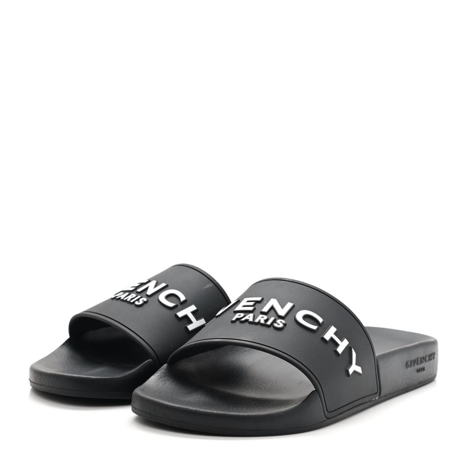 Givenchy Rubber Logo Pool Slide Sandals 40 Black 3 of 10
