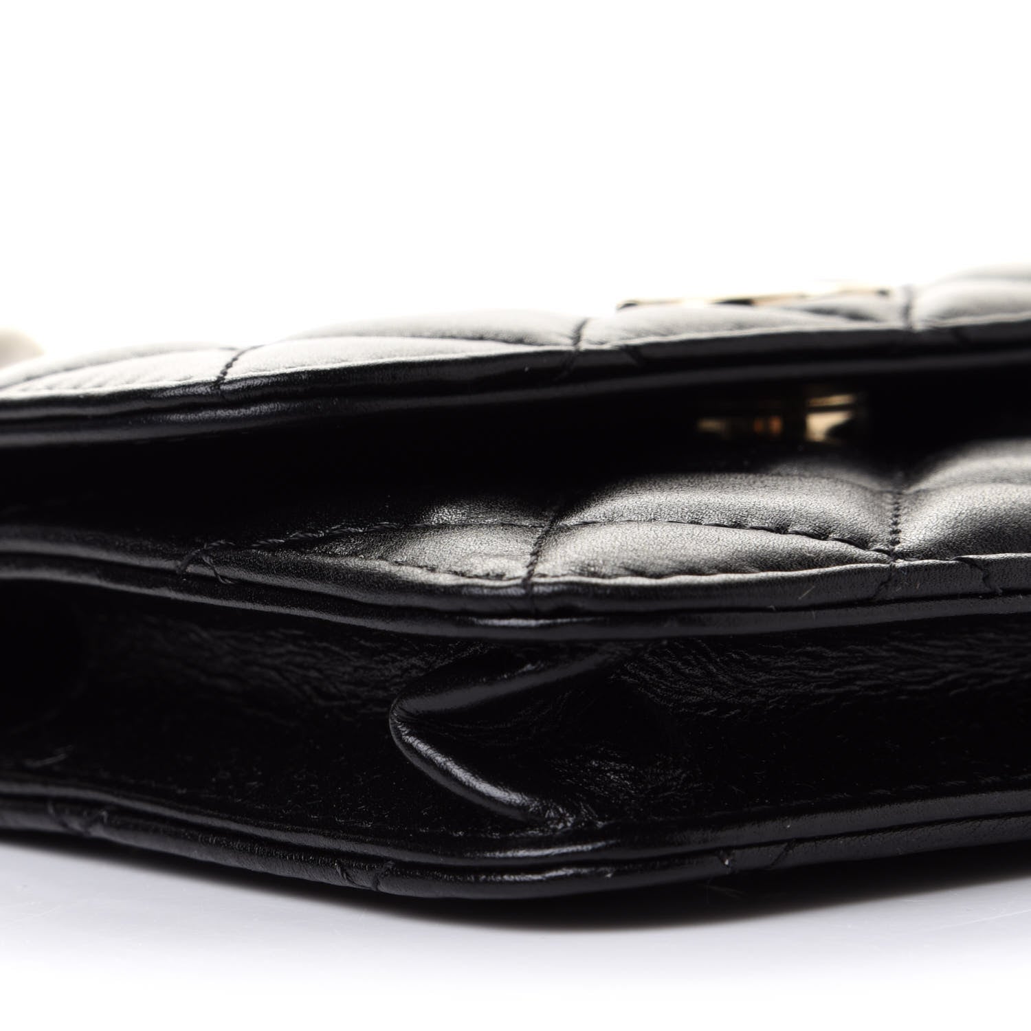 Chanel Calfskin Quilted Maxi Pearls Card Holder Flap With Chain Black 9 of 10