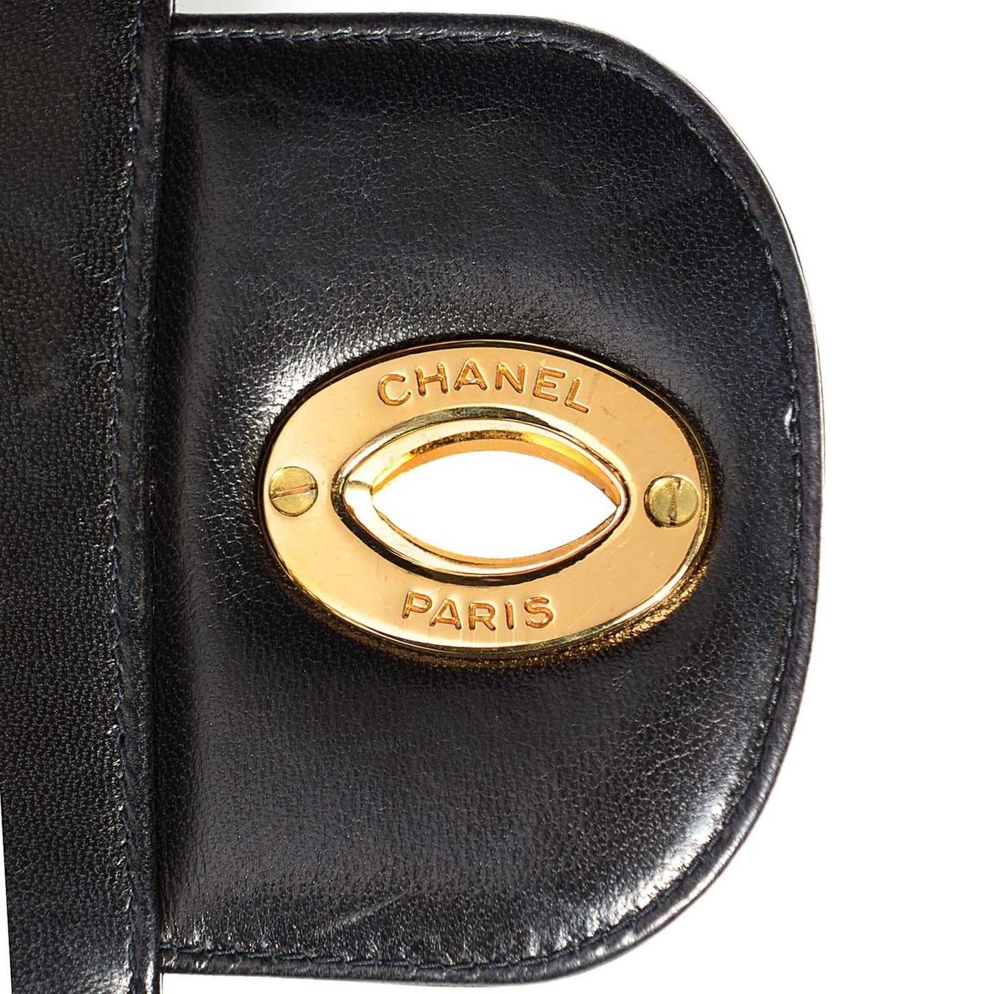 Lambskin Vertical Quilt Jumbo Flap Black