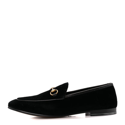 Gucci Velvet Horsebit Womens Jordaan Loafers 38 Black 1 of 9
