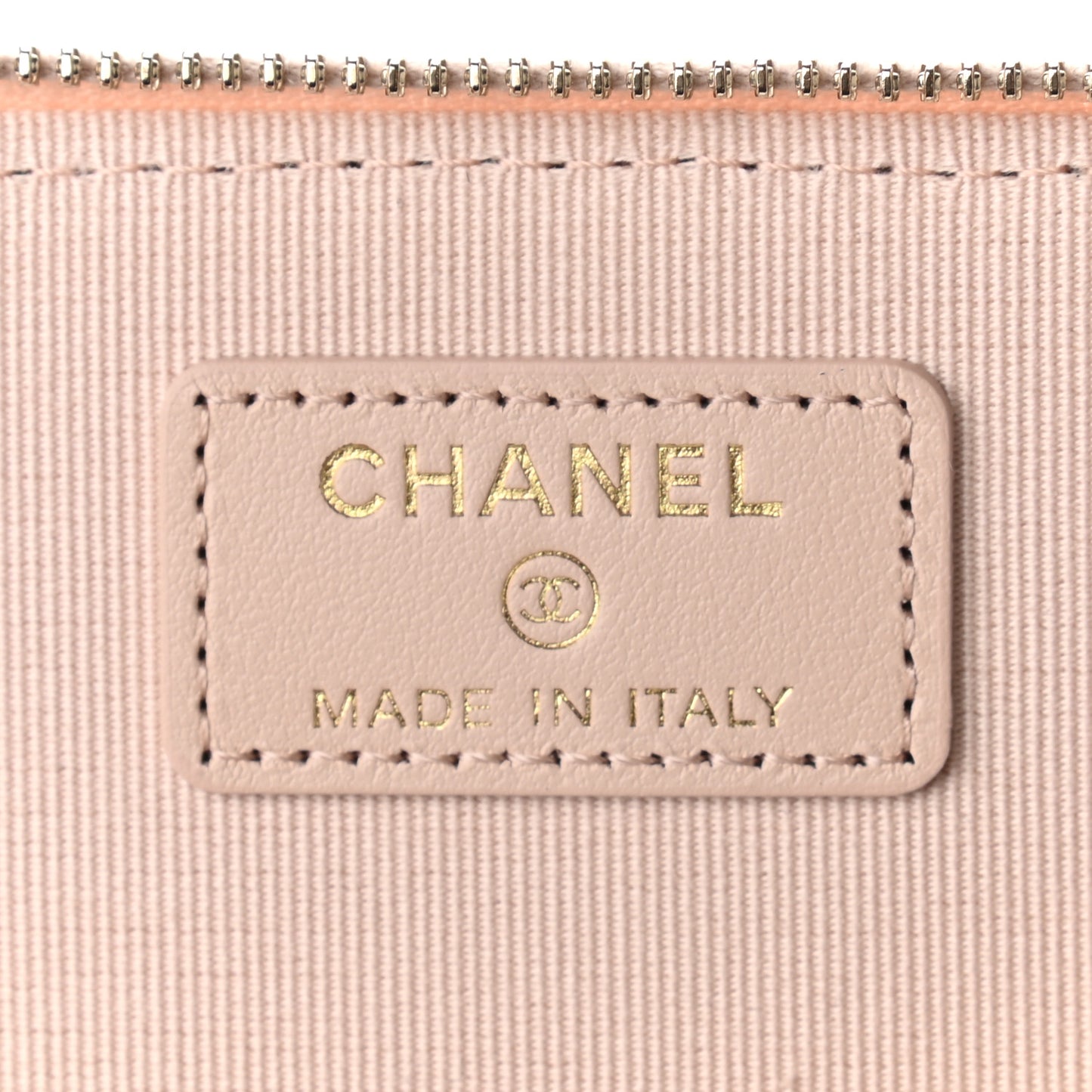 Caviar Quilted Small Vanity Case With Chain Light Beige