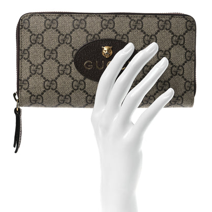 Gucci GG Supreme Monogram Neo Vintage Zip Around Wallet Beige Crop New Acero 2 of 13