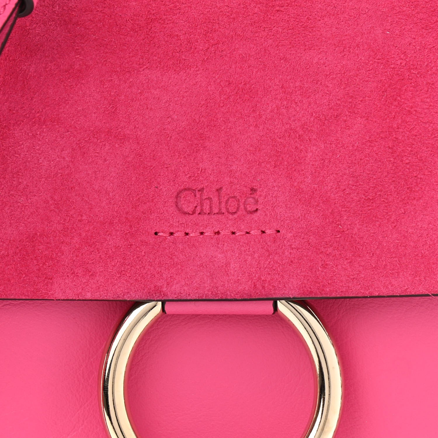 Chloe Suede Calfskin Mini Faye Bracelet Bag Fuchsia Rose 8 of 10
