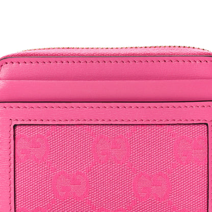 Gucci GG Monogram Scratch Lux Calfskin Luce Mini Card Case Wallet Blossom Rose Dark Blossom 8 of 9