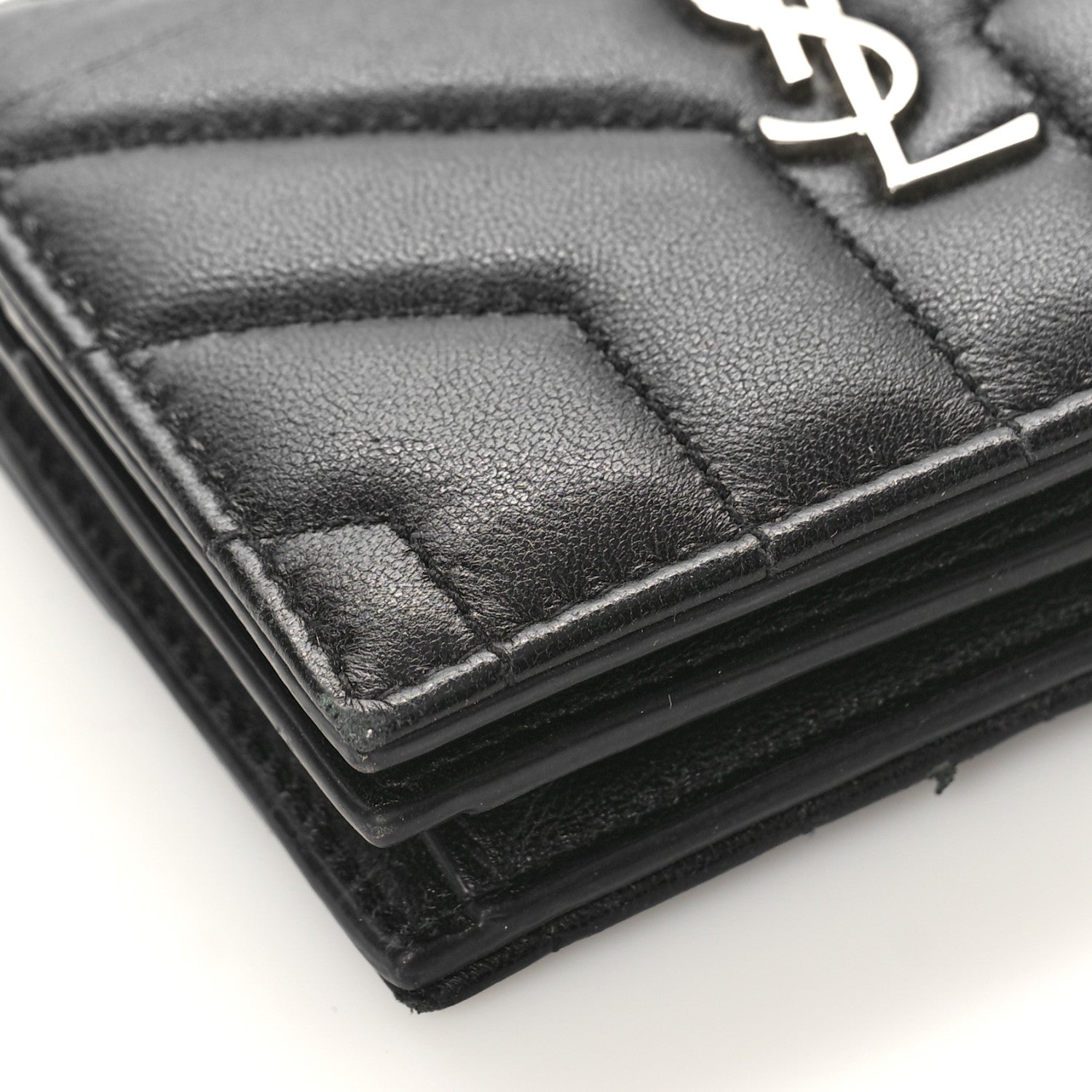 Saint Laurent Lambskin Y Quilted Monogram Loulou Flap Wallet Black 8 of 11