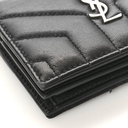 Saint Laurent Lambskin Y Quilted Monogram Loulou Flap Wallet Black 8 of 11