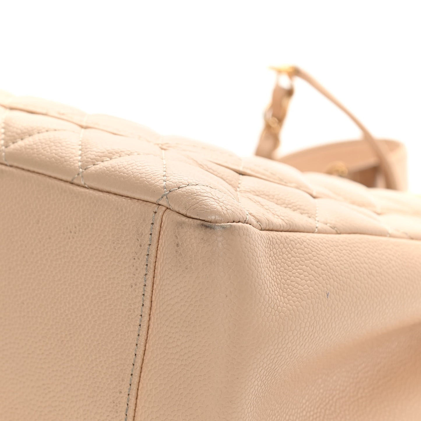 Caviar Quilted Grand Shopping Tote GST Beige