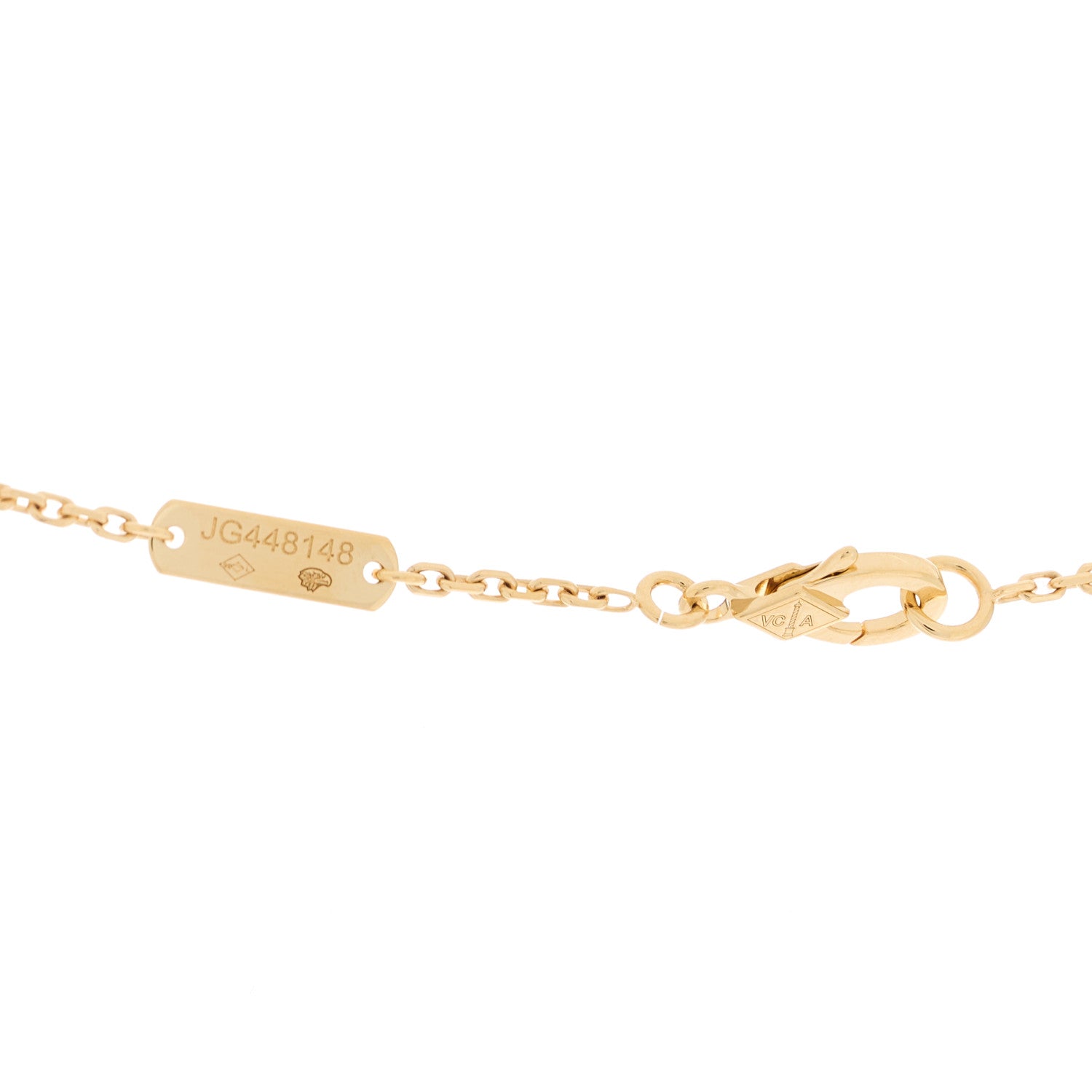 Van Cleef & Arpels 18K Yellow Gold Mother of Pearl Vintage Alhambra Pendant Necklace 6 of 6