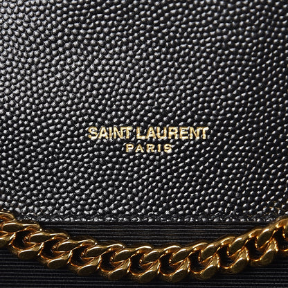 Saint Laurent Grain De Poudre Textured Mixed Matelasse Triquilt Small Monogram Satchel Black 7 of 7