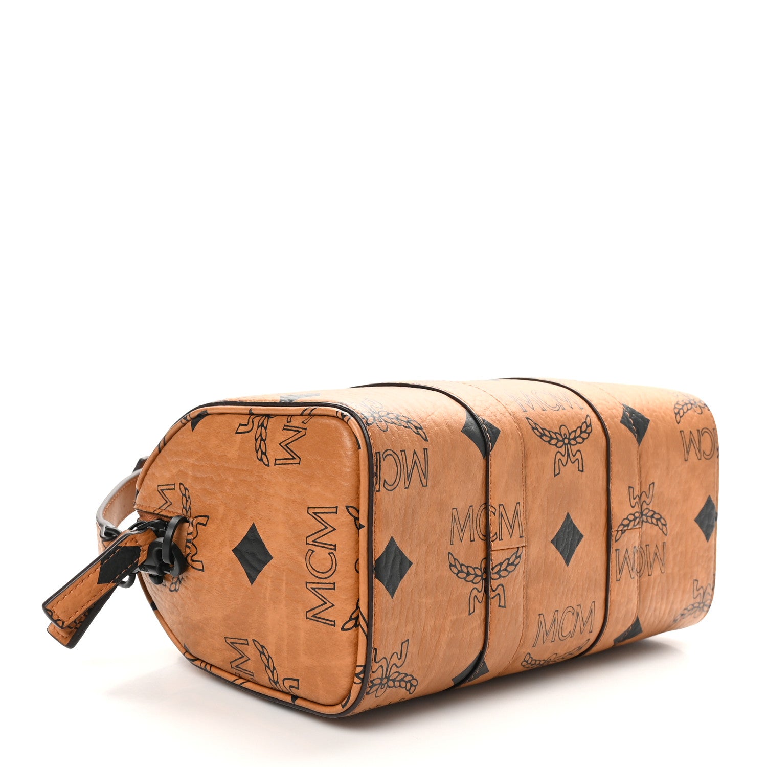 MCM Maxi Visetos Small Aren Boston Bag Cognac 4 of 9