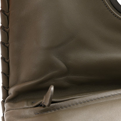 Bottega Veneta BOTTEGA VENETA Nappa Intrecciato Turnlock Clutch New Steel 9 of 9