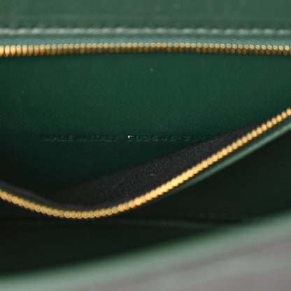 Balenciaga Shiny Calfskin Crocodile Embossed Small Hourglass Top Handle Bag Forest Green 7 of 12
