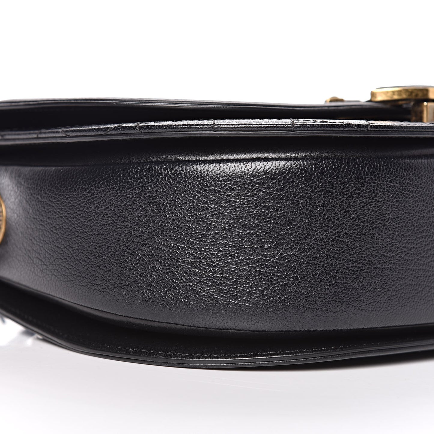 Shiny Calfskin Goatskin Quilted Medium Coco Curve Messenger Flap Black